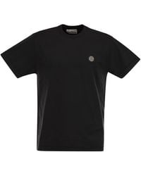 Stone Island - Short-sleeved T-shirt With Compass Logo Patch - Lyst