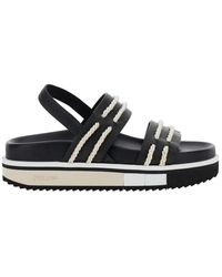 Pollini - Sandals With Elastic Strap And Criss-Crossed Details On The Front - Lyst