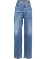 Brunello Cucinelli - High-Waisted Cotton Jeans - Lyst