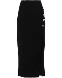 Self-Portrait - Crepe Midi Skirt - Lyst