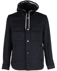 Emporio Armani - Blouson Hooded Jacket In Virgin Wool - Lyst