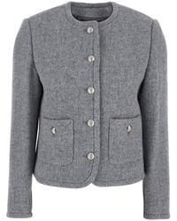 DUNST - Jacket With Button Closure And Front Pockets - Lyst