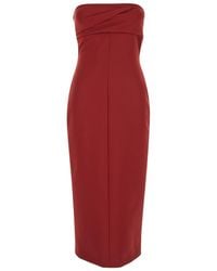 Philosophy Di Lorenzo Serafini - Midi Bustier Dress With Draped Detail - Lyst