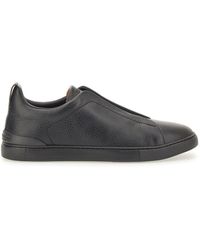 ZEGNA - Low Top Sneaker With Triple Stitch - Lyst