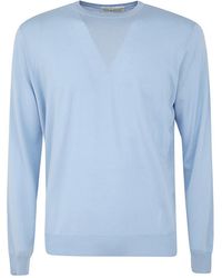 FILIPPO DE LAURENTIIS - Wool Silk Cashmere Long Sleeves Crew Neck Sweater - Lyst