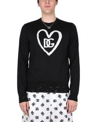 Dolce & Gabbana - Silk And Cotton Crew Neck Sweater - Lyst