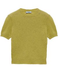 Prada - Short-Sleeve Cashmere Sweater - Lyst