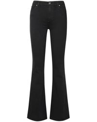 7 For All Mankind - 'ali' Black Cotton Blend Pants - Lyst