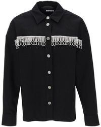 ROTATE BIRGER CHRISTENSEN - Rotate Overshirt With Crystal Fringes - Lyst