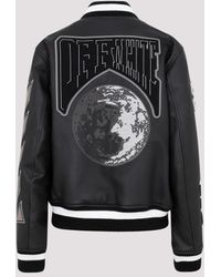 Off-White c/o Virgil Abloh - Off- Moon Leather Varsity Jacket - Lyst