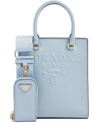 Prada Leather Saffiano Bag - Blue