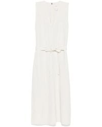 Calvin Klein - Linen Blend Ns V Neck Dress - Lyst