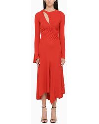Victoria Beckham - Asymmetric Cut-out Midi Dress - Lyst