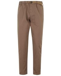 White Sand - Cotton Blend Buckle Trousers - Lyst
