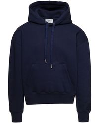 Ami Paris - Cotton Hoodie Sweatshirt Blue - Lyst