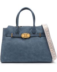 Liu Jo - Synthetic Leather Tote Bag With Logo Plaque And Shoulder Strap - Lyst