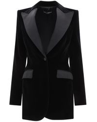 Dolce & Gabbana - Velvet Single-Breasted Turlington Tuxedo Jacket - Lyst