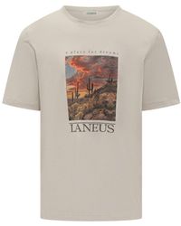 Laneus - T-Shirt With Desert Sunset Print - Lyst