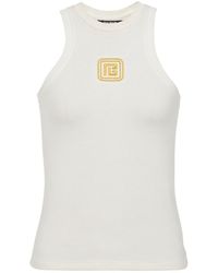 Balmain - Retro Pb Stretch Tank Top - Lyst