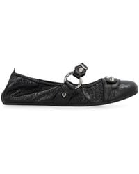 Balenciaga - City Leather Ballet Flats - Lyst