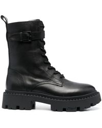 Ash Lynne Leather Booties in Black | Lyst