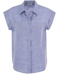 Peserico - Linen Sleeveless Shirt - Lyst