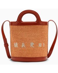 Marni - Tropicalia Leather And Raffia Bucket Bag - Lyst