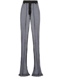 Prada - Semi-Sheer Flared Trousers - Lyst