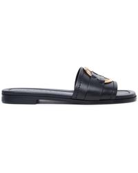 Moncler - 'Bell' Leather Slippers - Lyst