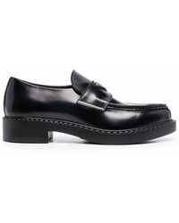 prada block heel loafer