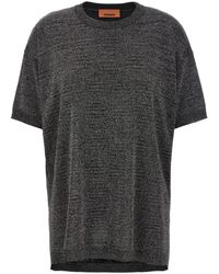 Missoni - Oversized Lurex Knit T-Shirt With Crew Neck - Lyst