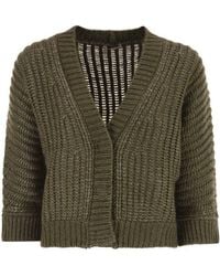 Peserico - Wool And Alpaca Mesh Cardigan - Lyst