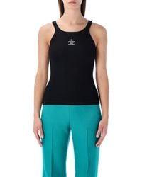 Fendi - Cotton Rib Sleeveless Top - Lyst
