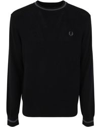Fred Perry - Crew Neck Cotton Jumper - Lyst