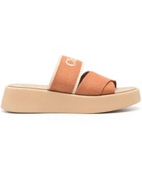 Chloé - Mila Leather Flatform Sandals - Lyst