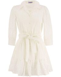 Mc2 Saint Barth - Short Cotton Dress With Embroidery - Lyst