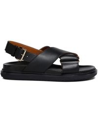 Marni - Fussbett Leather Sandal - Lyst