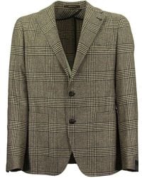 Tagliatore - Prince Of Wales Jacket In Wool, Silk And Cashmere - Lyst
