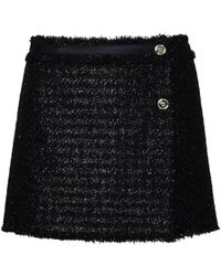 Versace - Black Wool Blend Miniskirt - Lyst