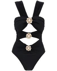 Self-Portrait - One-Piece Swimsuit With Cut-Out And - Lyst