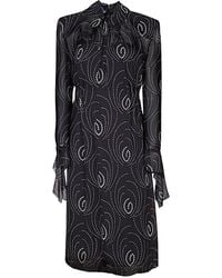 Prada - Printed Silk Blend Dress - Lyst