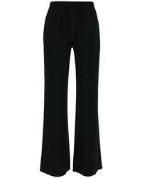 Antonelli - Black Loose Pants With Elastic Waistband In Silk Blend Woman - Lyst