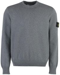 Stone Island - Cotton Blend Crew-neck Sweater - Lyst