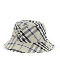 Burberry - Ered Cotton Blend Bucket Hat With Nine Words - Lyst
