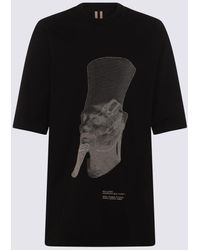 Rick Owens - Black And Beige Cotton T-shirt - Lyst