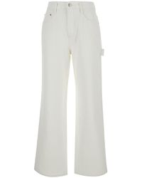 DUNST - White Jeans With Straight Leg In Denim Woman - Lyst