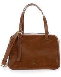 A.P.C. - 'Virginie' Shoulder Bag With Removable Shoulder Strap And Front Logo - Lyst