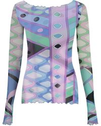 Emilio Pucci - Printed Long-Sleeve Top - Lyst