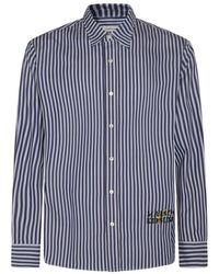 Maison Kitsuné - Navy And Sky Blue Cotton Stripes Shirt - Lyst