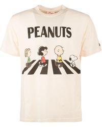 Saint Barth - Cream T-Shirt With Peanuts Print - Lyst
